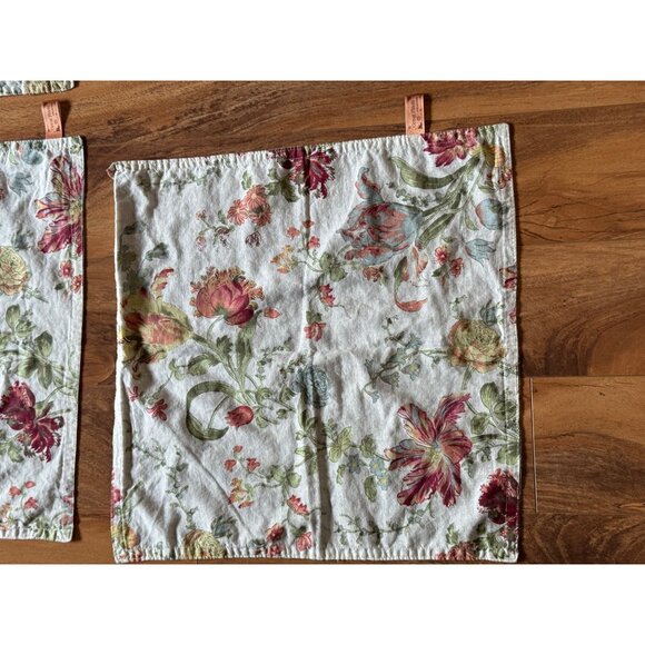 Great Finds Reversible Floral & Plaid Rustic Design Dinner Napkins Set Of 4 - Picture 3 of 12
